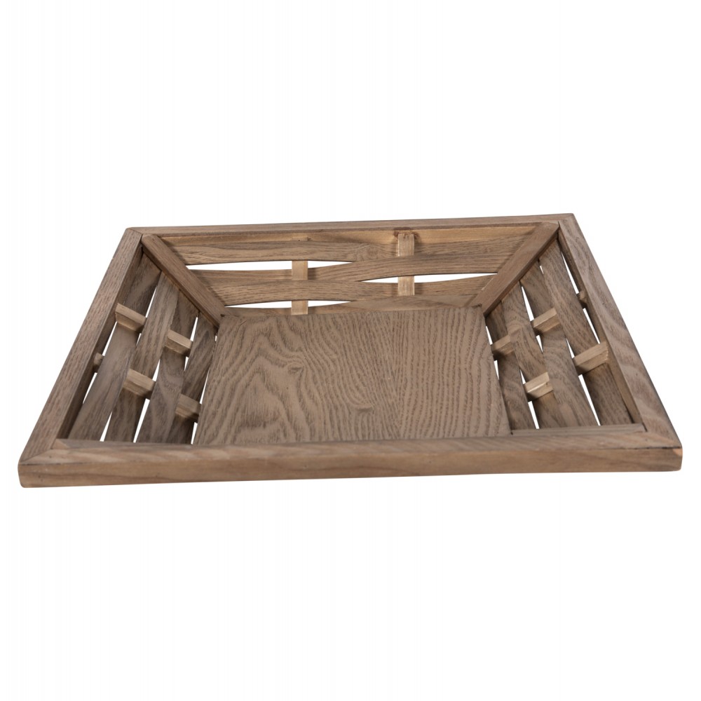 Δίσκος σερβιρίσματος από ξύλο σε φυσικό χρώμα 36x36x6