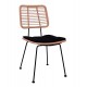 Καρέκλα "ALLEGRA" από μέταλλο/wicker σε μαύρο/μπεζ χρώμα 46x56x87
