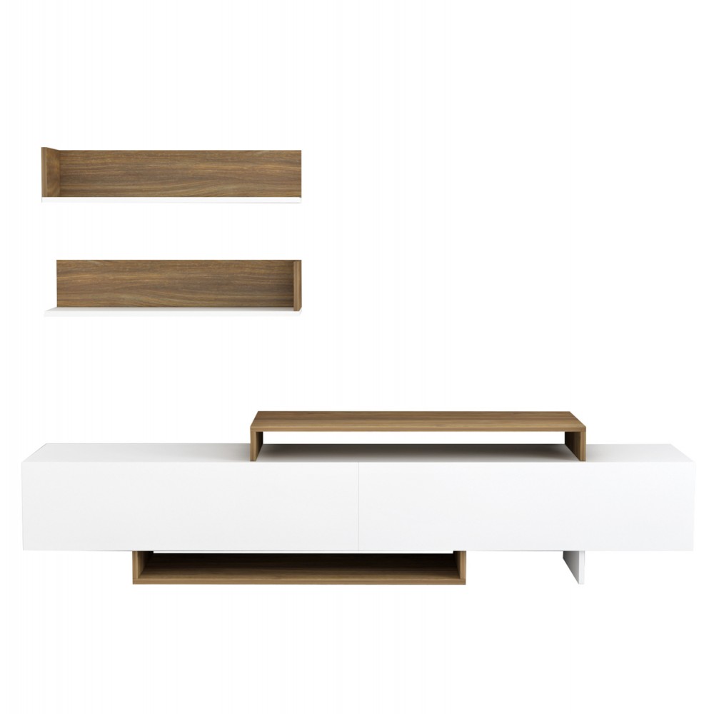 Σύνθεση τηλεόρασης "EDUARDO" σε φυσικό/λευκό χρώμα 180x29,5x45