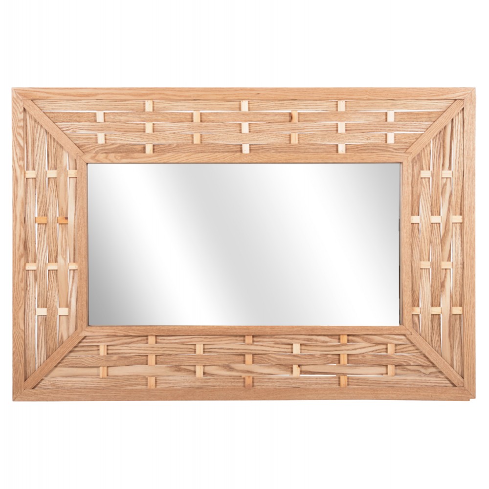 Καθρέπτης τοίχου από bamboo σε χρώμα oak 120x2,5x80