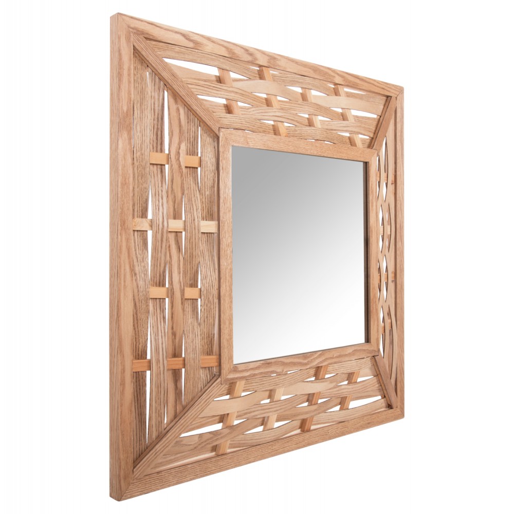 Καθρέπτης τοίχου από bamboo σε χρώμα oak 71x7x71