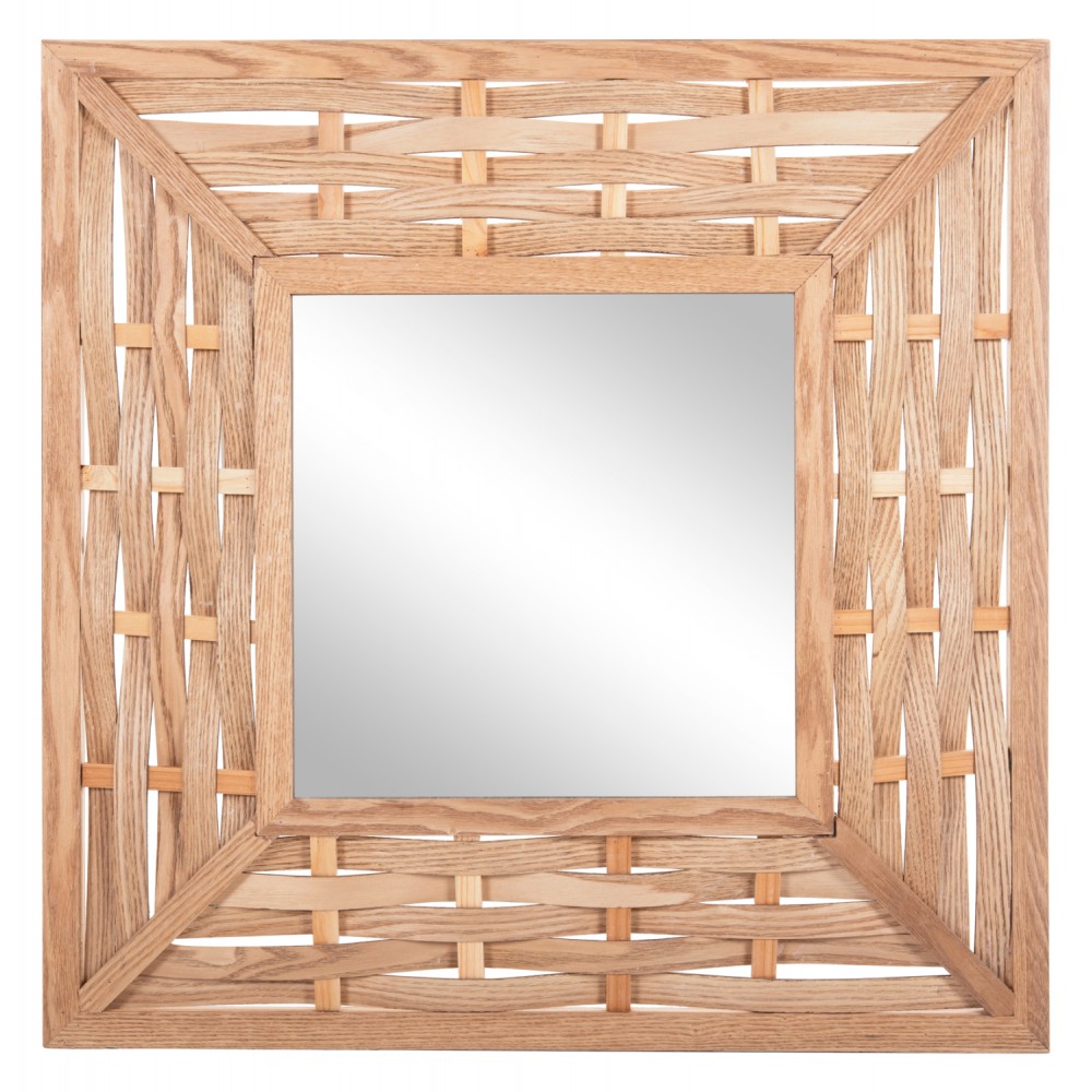 Καθρέπτης τοίχου από bamboo σε χρώμα oak 71x7x71