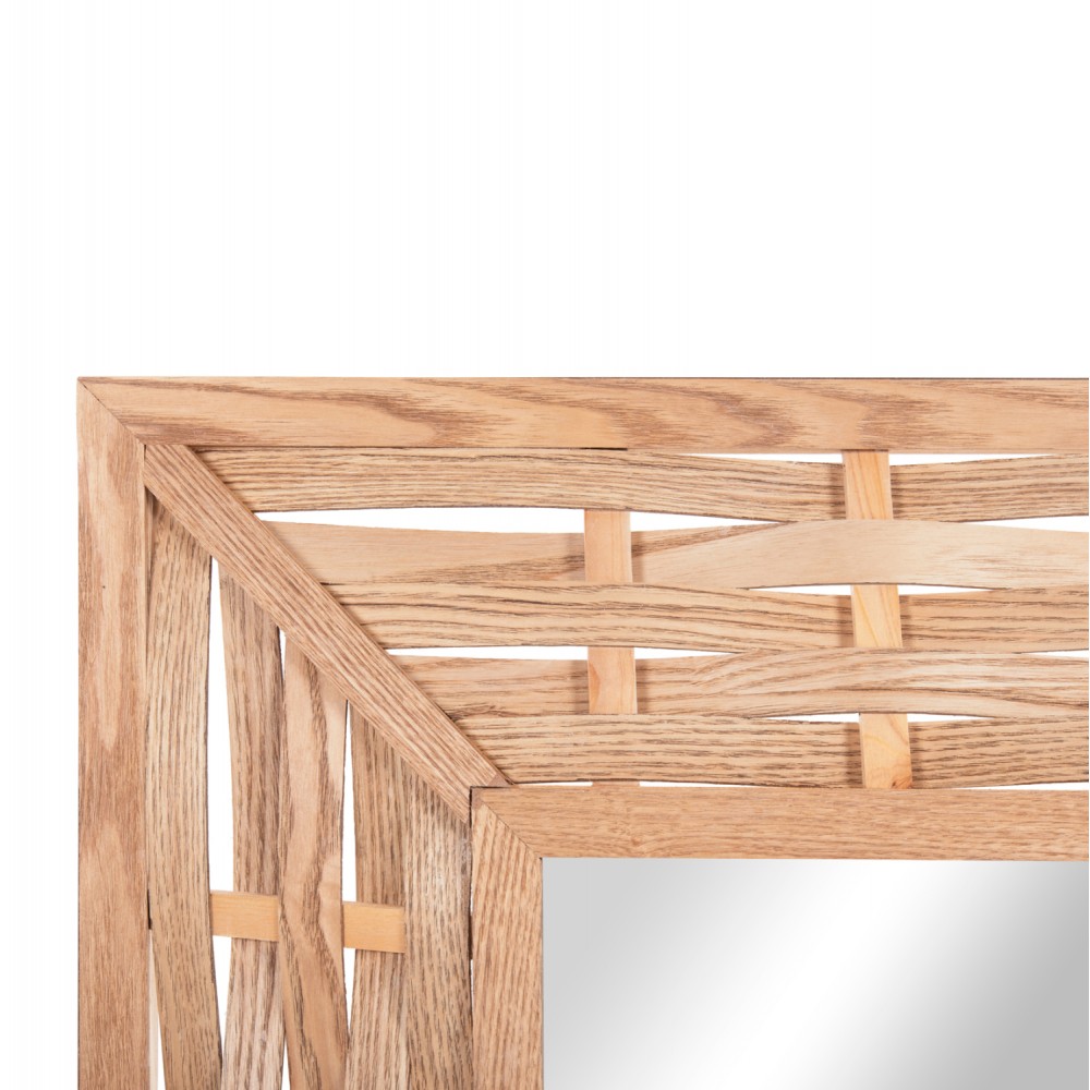 Καθρέπτης τοίχου από bamboo σε χρώμα oak 71x7x71