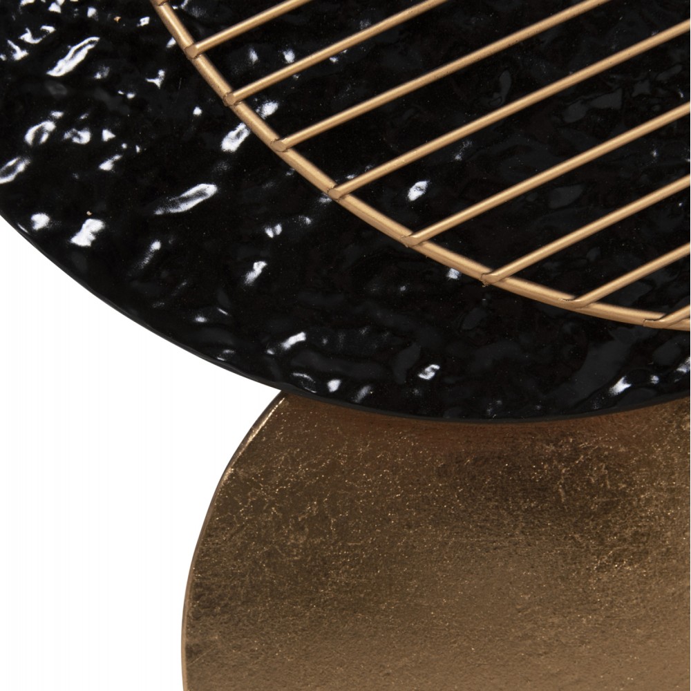 Καθρέπτης τοίχου από μέταλλο σε χρώμα μαύρο/χρυσό 82x8x52