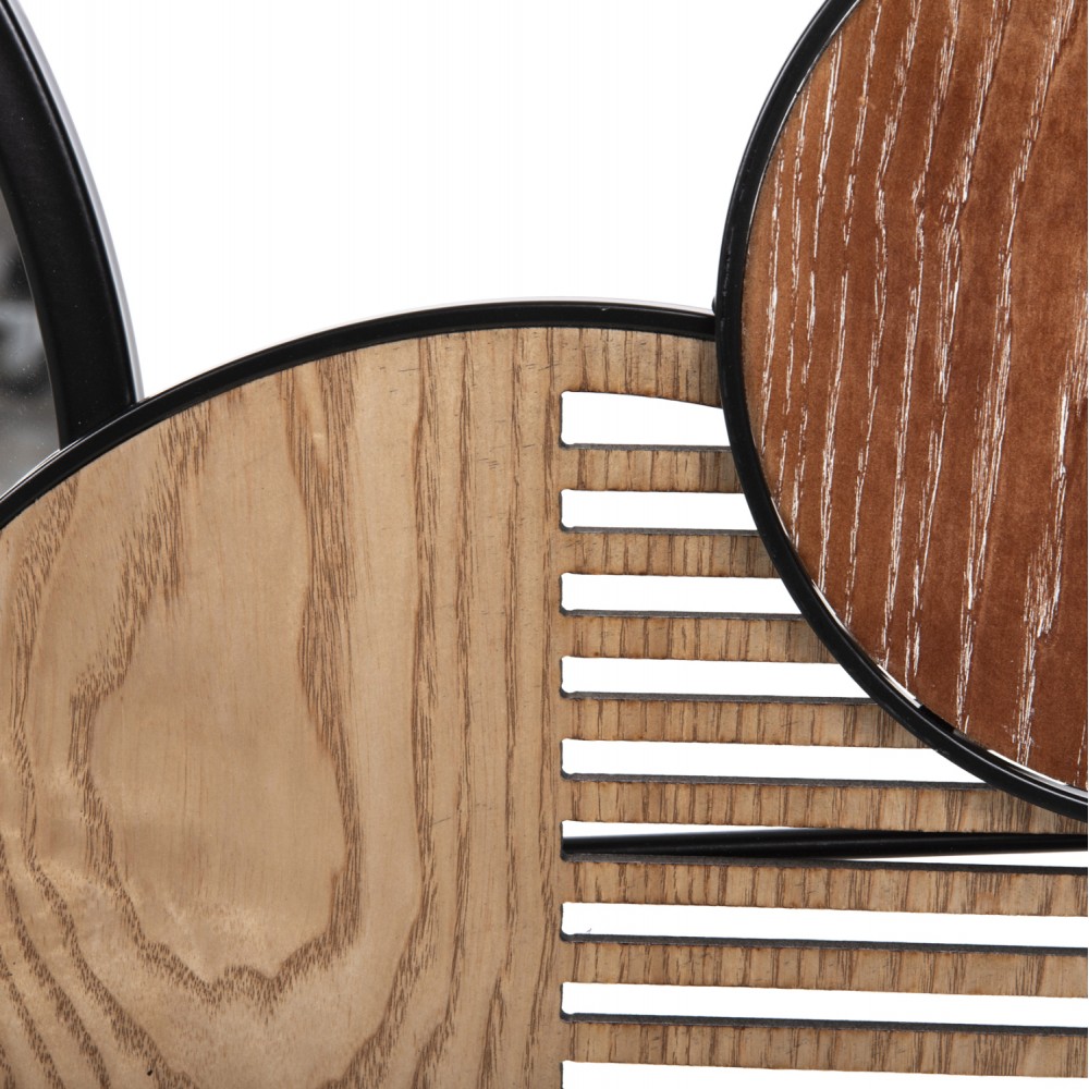 Καθρέπτης τοίχου "DAVION" από μέταλλο/mdf σε χρώμα μαύρο/καφέ 123x5x63