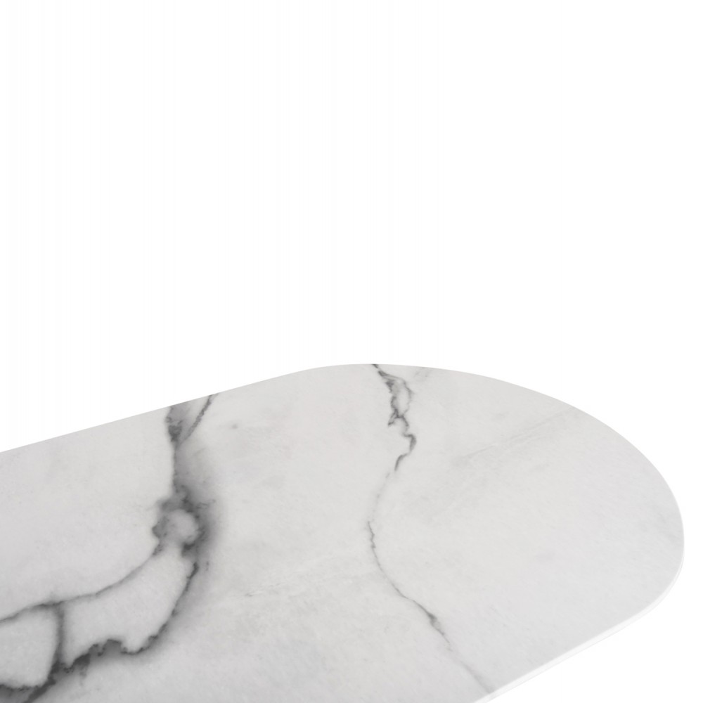 Τραπέζι τραπεζαρίας "PRENTIS" από μέταλλο/κεραμικό σε χρώμα λευκό 180x90x76