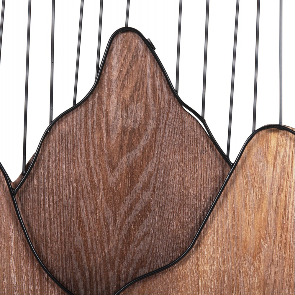 Διακοσμητικό τοίχου από μέταλλο/ξύλο σε μαύρο/φυσικό χρώμα 60x3,5x93