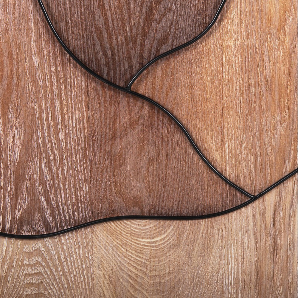 Διακοσμητικό τοίχου από μέταλλο/ξύλο σε μαύρο/φυσικό χρώμα 60x3,5x93