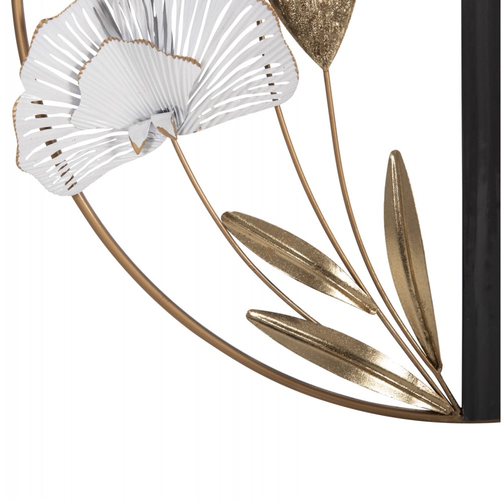 Διακοσμητικό τοίχου από μέταλλο σε χρώμα μαύρο/λευκό/χρυσό Φ60