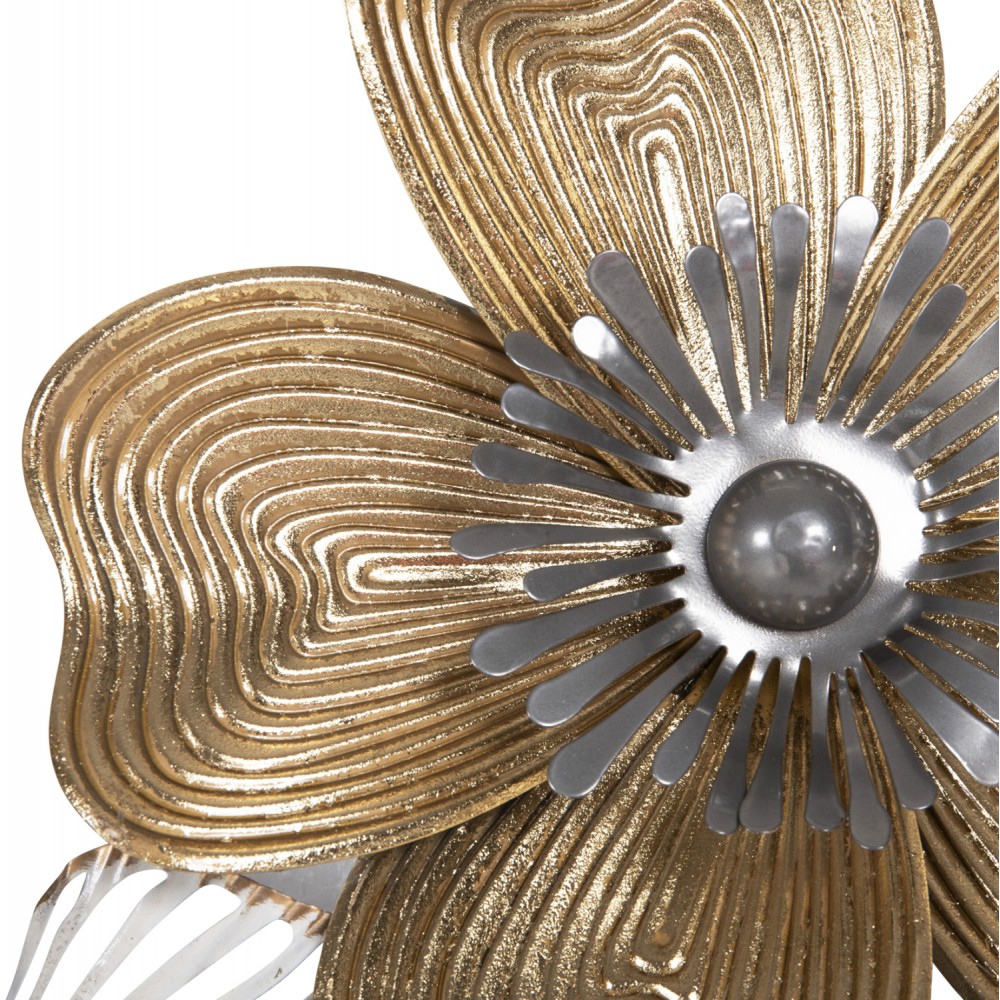 Διακοσμητικό τοίχου από μέταλλο σε χρώμα λευκό/γκρι/χρυσό 51x7,5x120