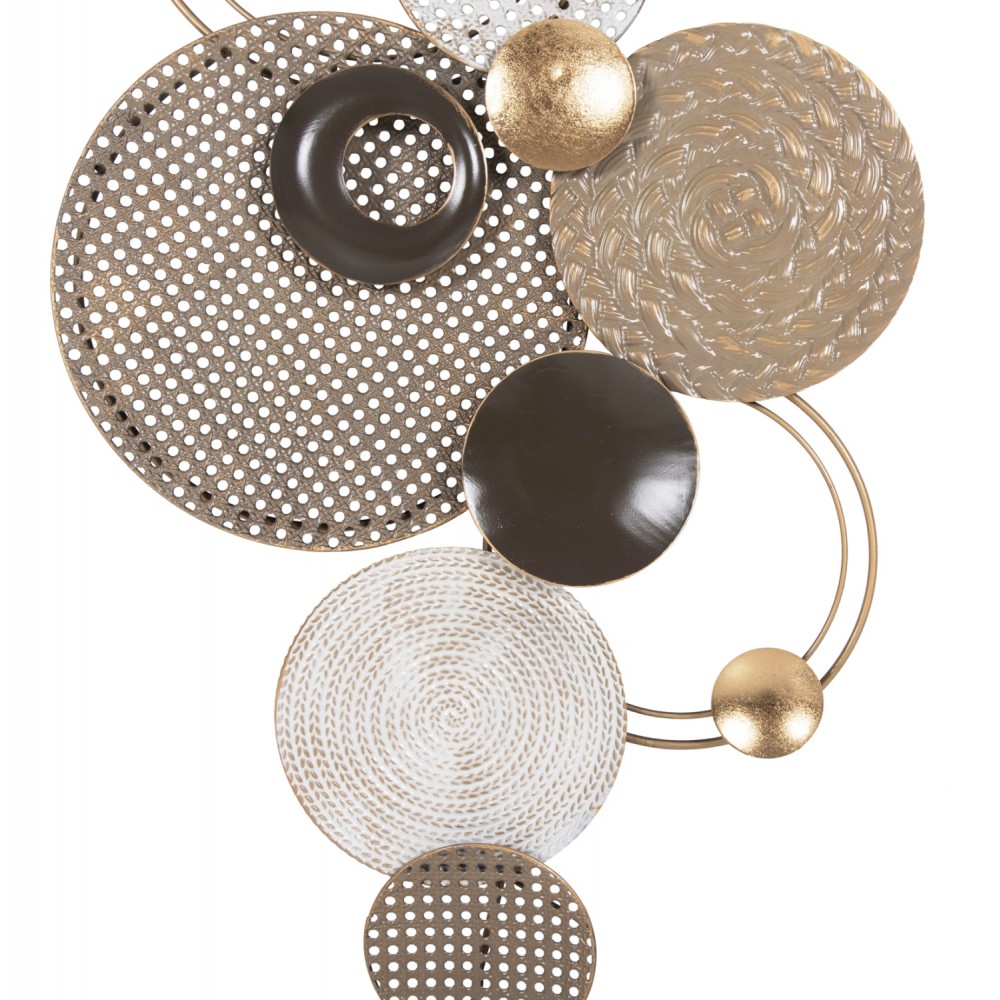 Διακοσμητικό τοίχου από μέταλλο σε χρώμα μπεζ/χρυσό/καφέ 60x5x122