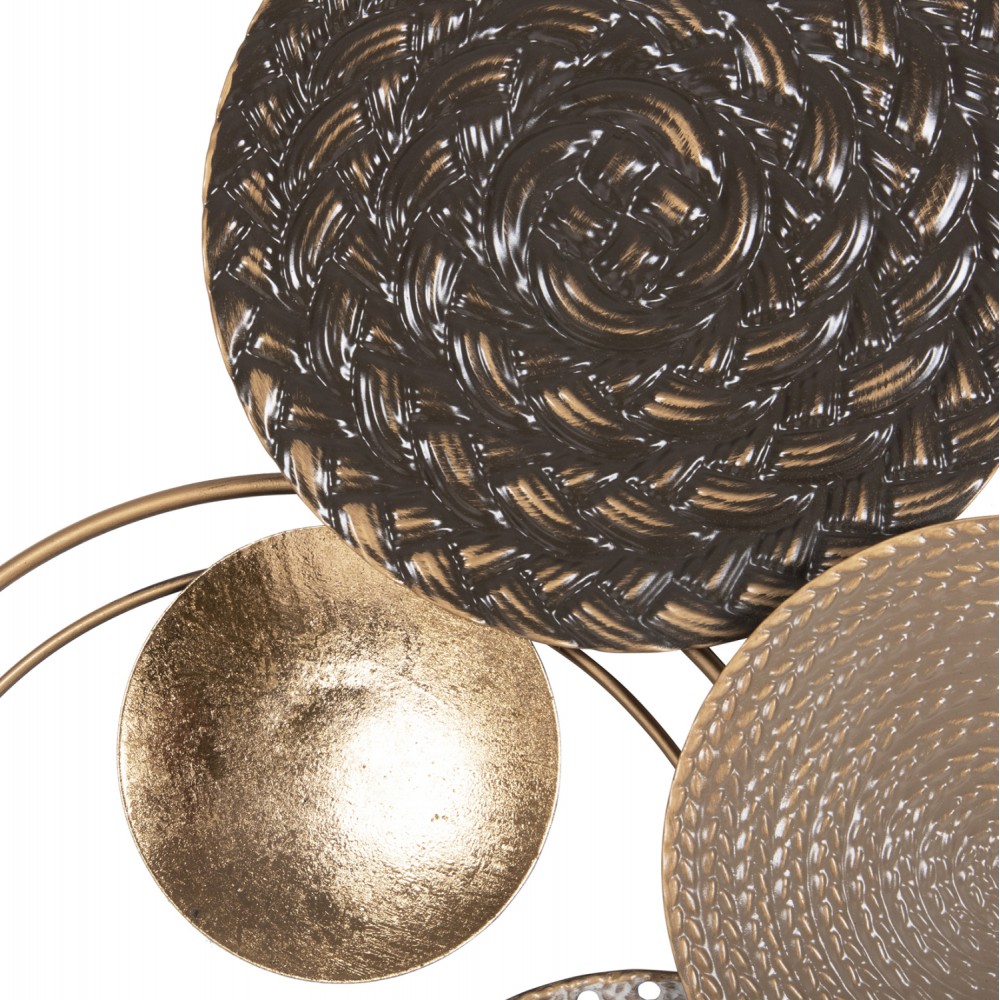 Διακοσμητικό τοίχου από μέταλλο σε χρώμα μπεζ/χρυσό/καφέ 60x5x122