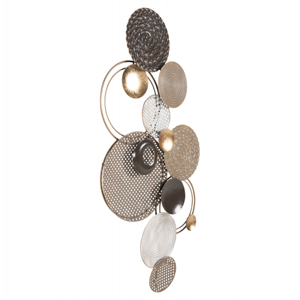 Διακοσμητικό τοίχου από μέταλλο σε χρώμα μπεζ/χρυσό/καφέ 60x5x122