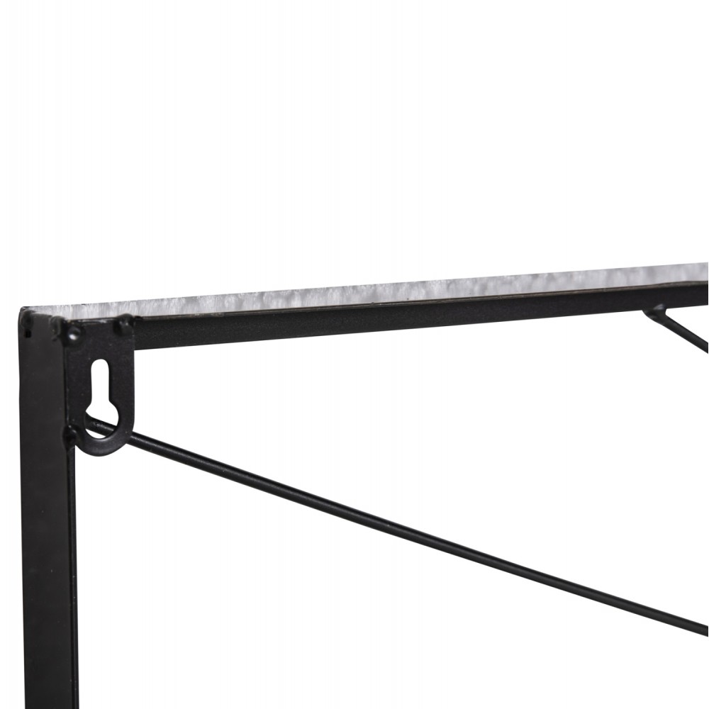 Διακοσμητικό τοίχου από μέταλλο/ξύλο σε μαύρο/καφέ/χρυσό χρώμα 117x3x50