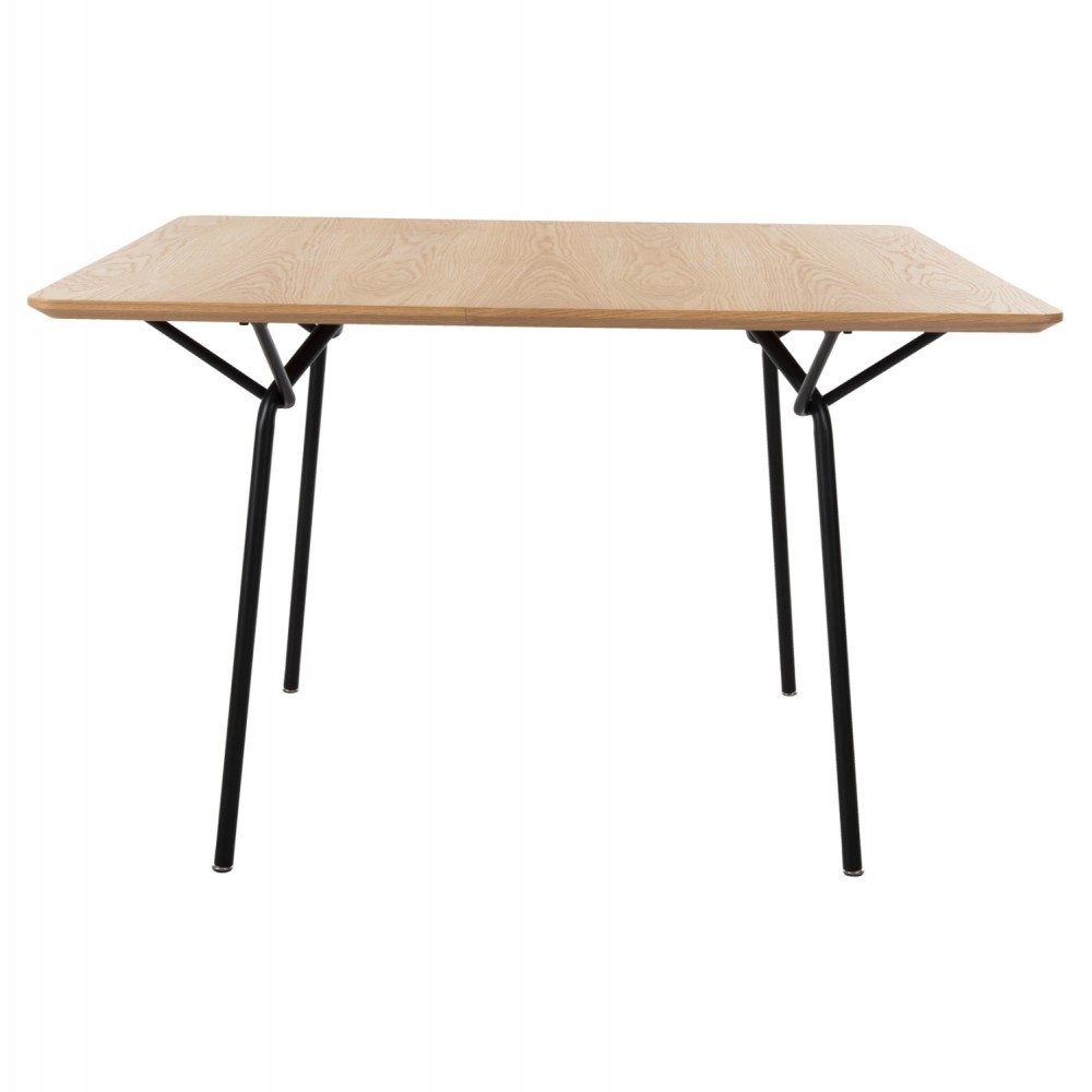 Τραπέζι τραπεζαρίας "TRENK" από μέταλλο/mdf σε χρώμα μαύρο/φυσικό 120x120x75