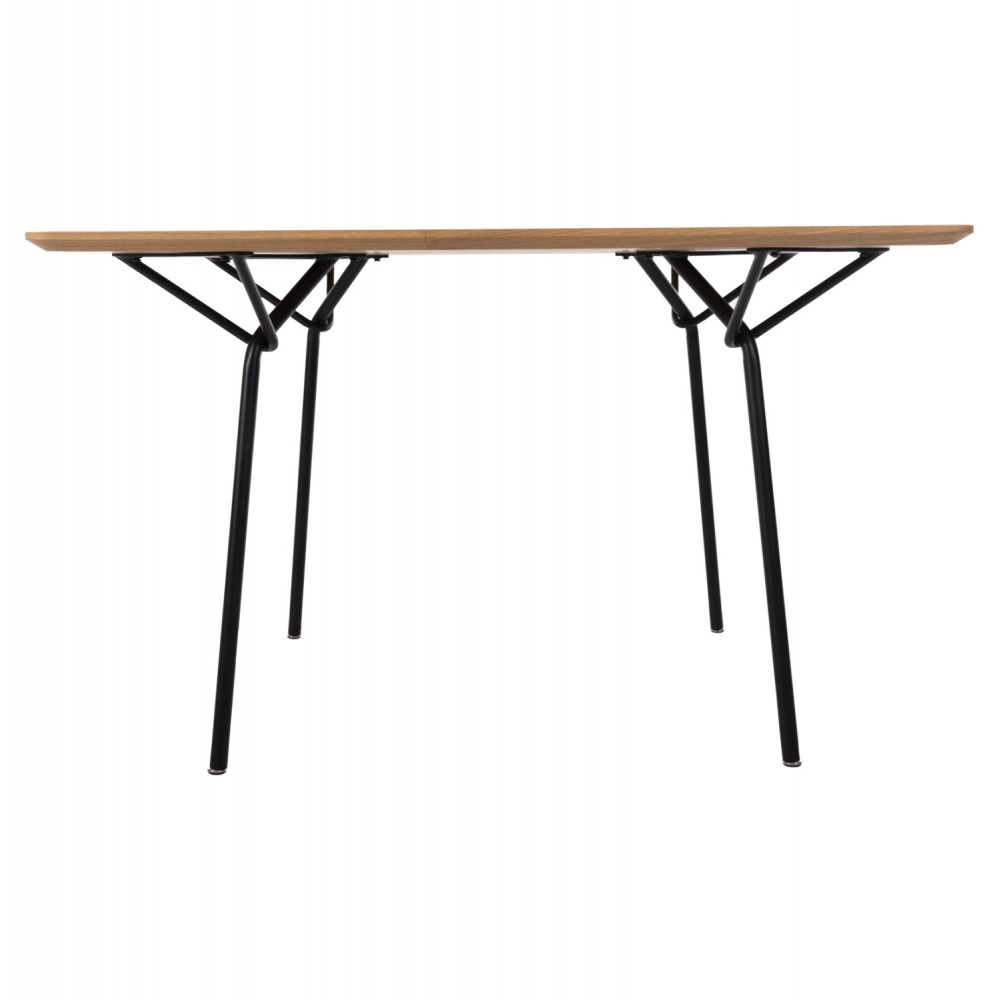 Τραπέζι τραπεζαρίας "TRENK" από μέταλλο/mdf σε χρώμα μαύρο/φυσικό 120x120x75