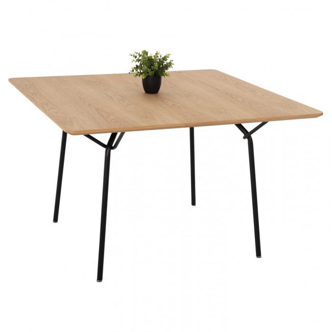 Τραπέζι τραπεζαρίας "TRENK" από μέταλλο/mdf σε χρώμα μαύρο/φυσικό 120x120x75