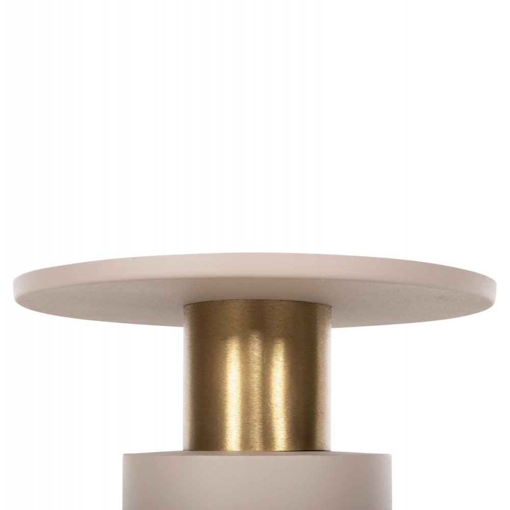 Τραπέζι βοηθητικό "PUNJAB" από μέταλλο σε χρώμα εκρού/χρυσό Φ36x47