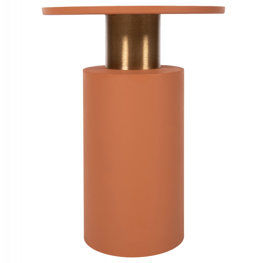 Τραπέζι βοηθητικό "PUNJAB" από μέταλλο σε χρώμα πορτοκαλί/χρυσό Φ36x47