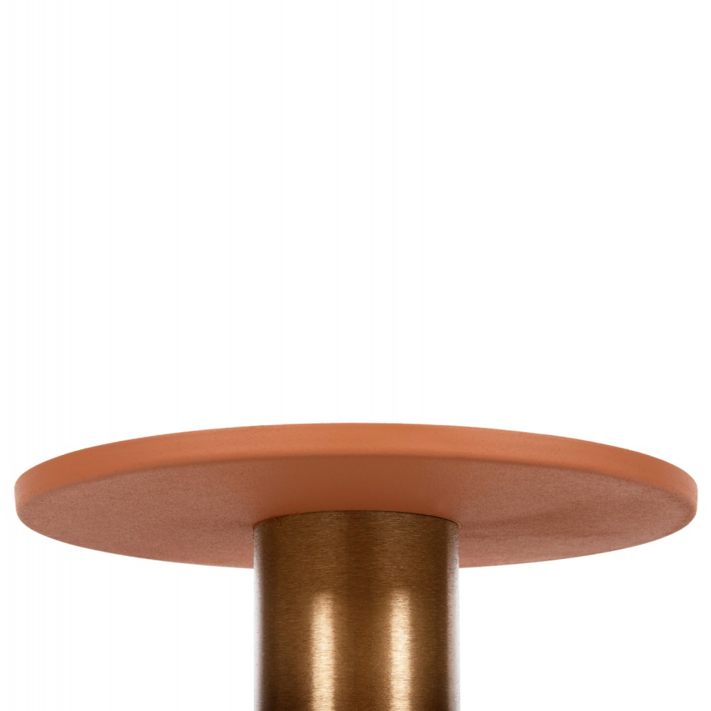 Τραπέζι βοηθητικό "PUNJAB" από μέταλλο σε χρώμα πορτοκαλί/χρυσό Φ36x47