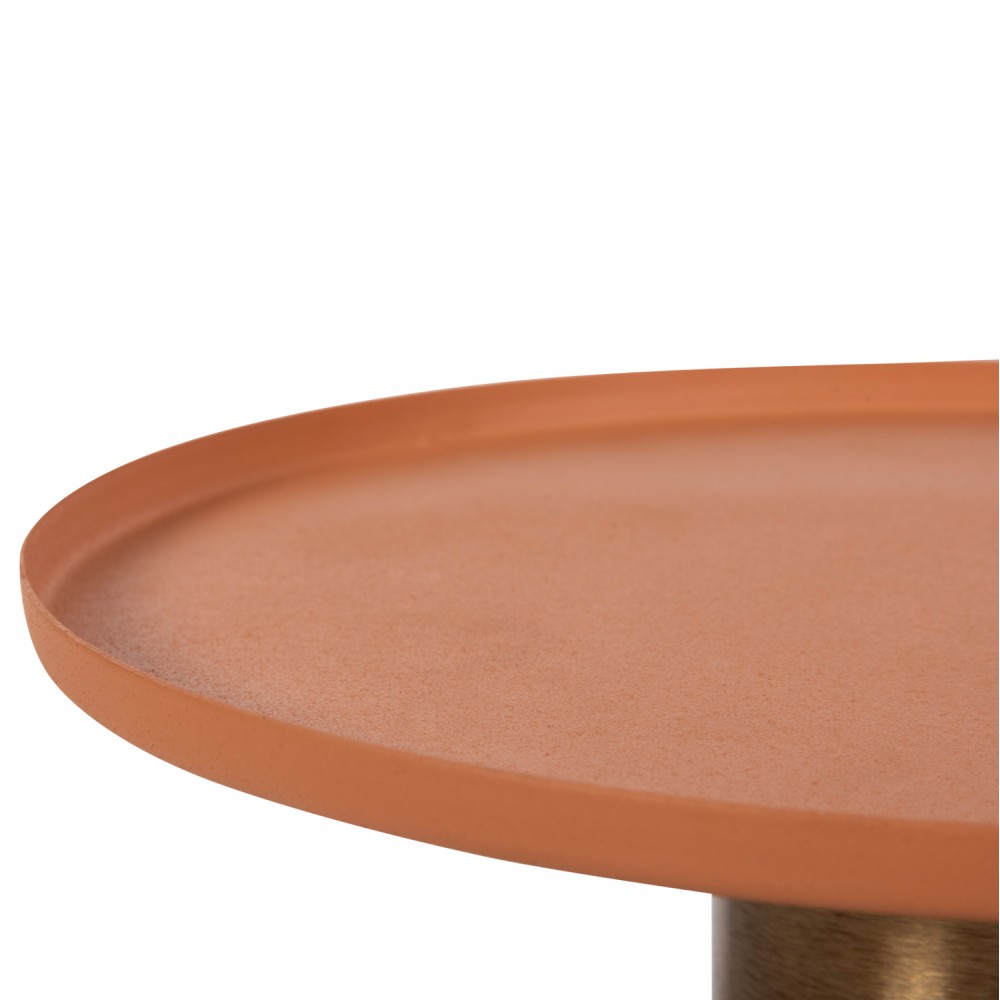 Τραπέζι βοηθητικό "PUNJAB" από μέταλλο σε χρώμα πορτοκαλί/χρυσό Φ36x47