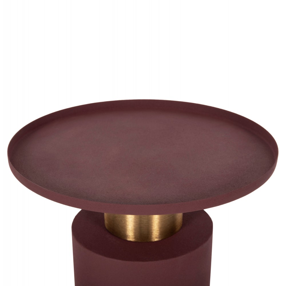 Τραπέζι βοηθητικό "PUNJAB" από μέταλλο σε χρώμα κεραμιδί/χρυσό Φ36x47