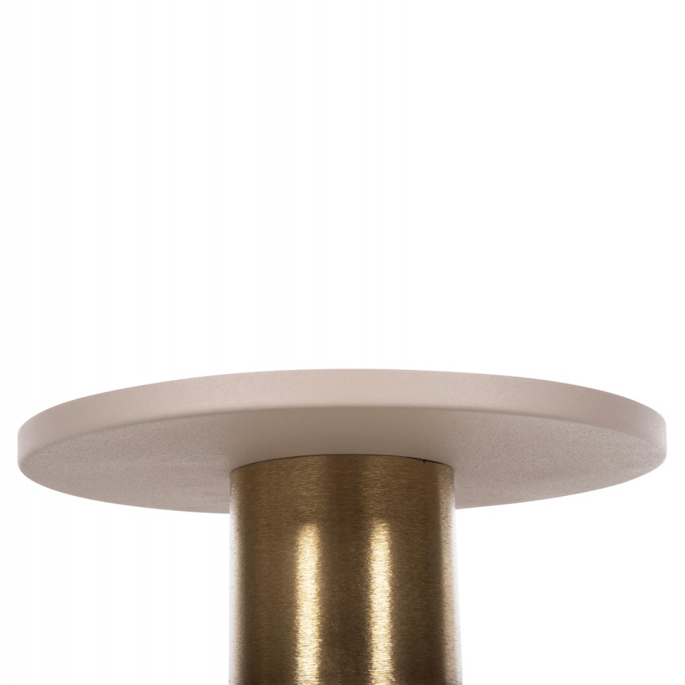 Τραπέζι βοηθητικό "PUNJAB" από μέταλλο σε χρώμα εκρού/χρυσό Φ30,5x42