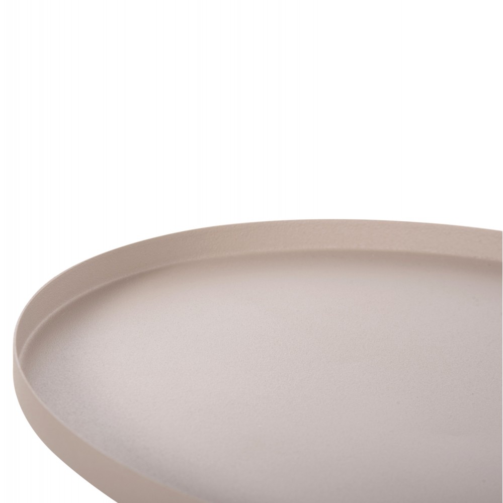 Τραπέζι βοηθητικό "PUNJAB" από μέταλλο σε χρώμα εκρού/χρυσό Φ30,5x42