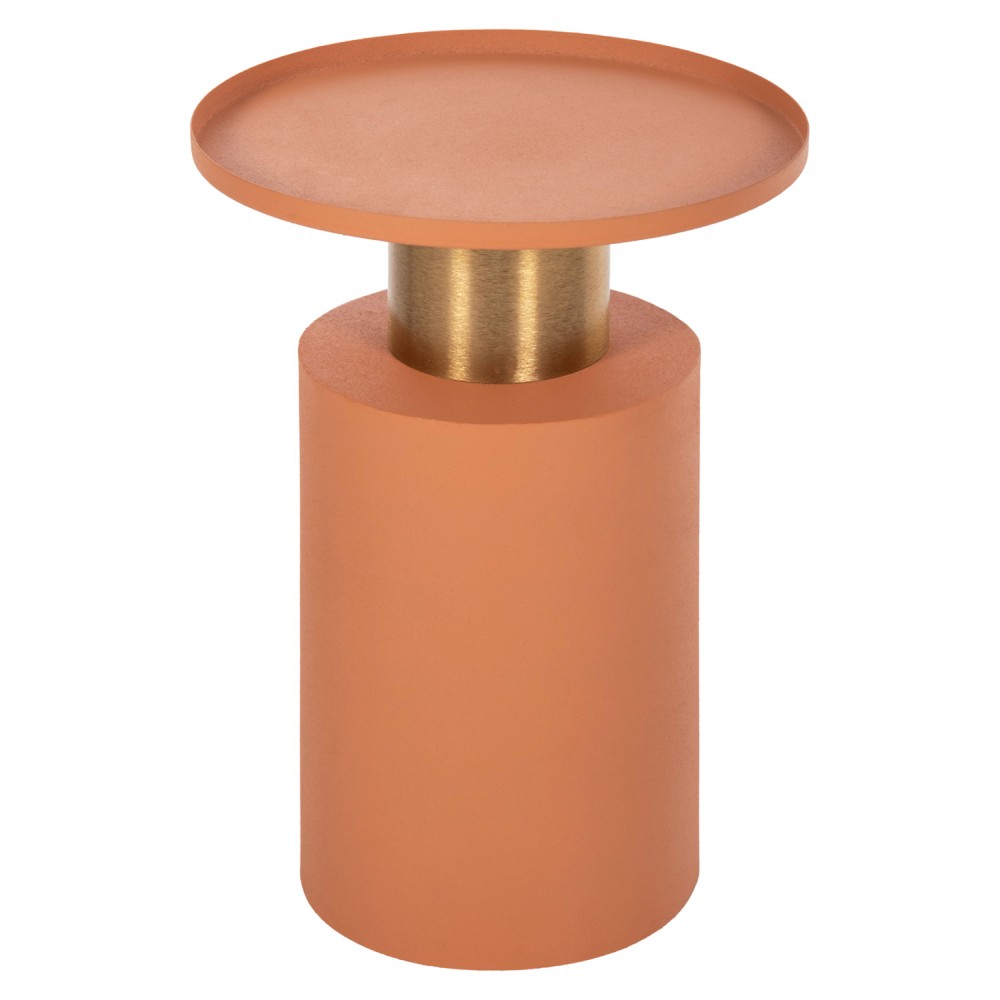 Τραπέζι βοηθητικό "PUNJAB" από μέταλλο σε χρώμα πορτοκαλί/χρυσό Φ30,5x42