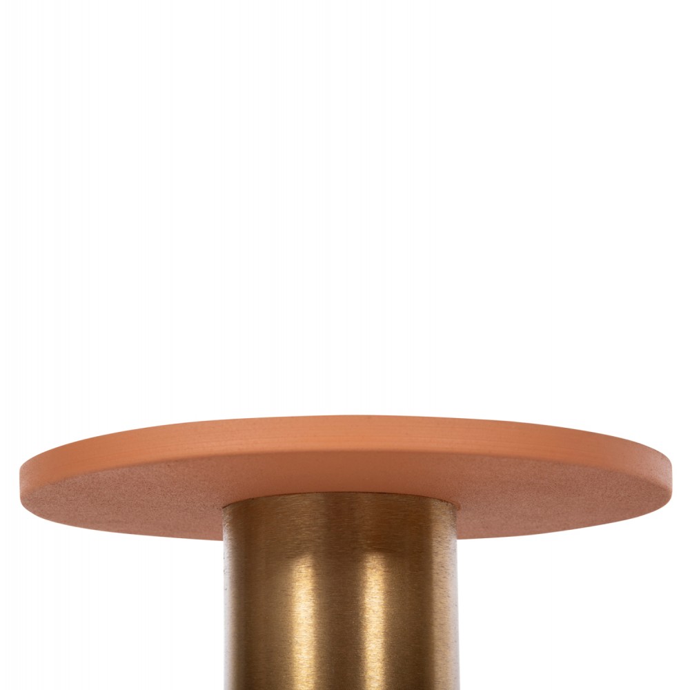 Τραπέζι βοηθητικό "PUNJAB" από μέταλλο σε χρώμα πορτοκαλί/χρυσό Φ30,5x42