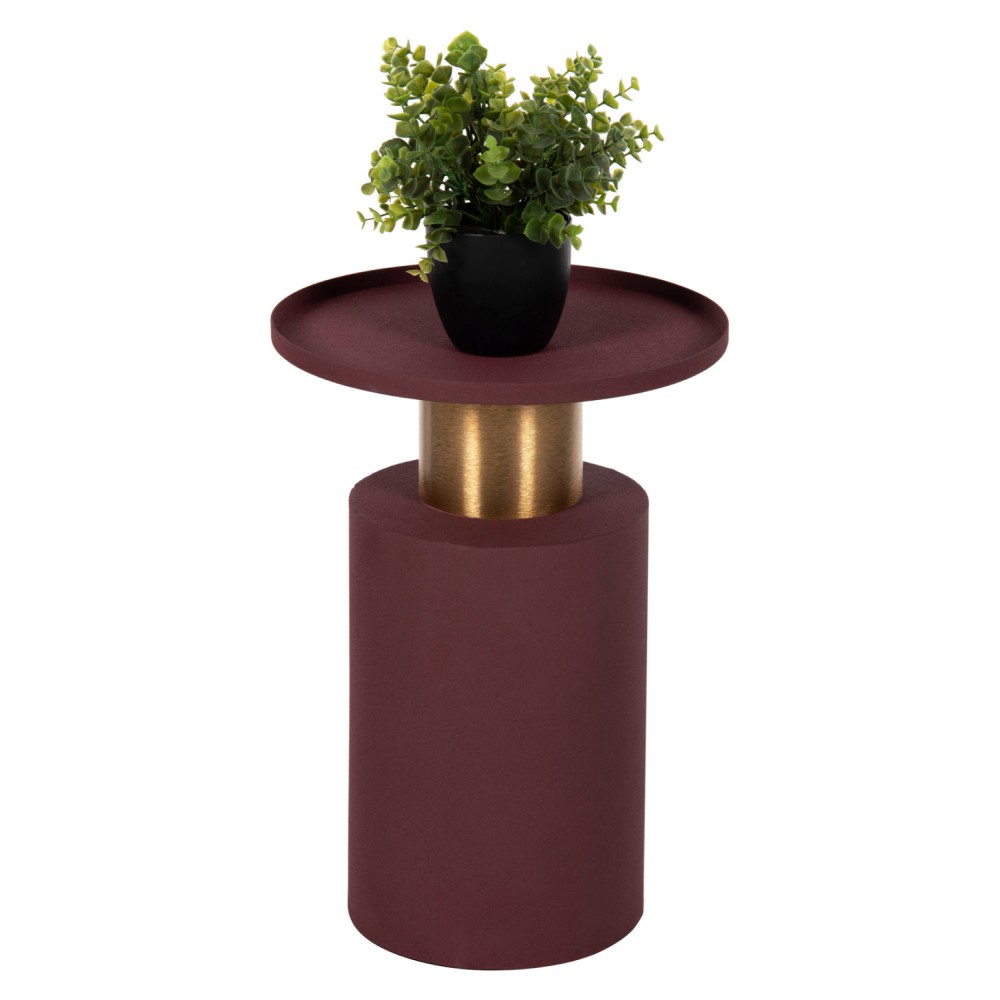 Τραπέζι βοηθητικό "PUNJAB" από μέταλλο σε χρώμα κεραμιδί/χρυσό Φ30,5x42