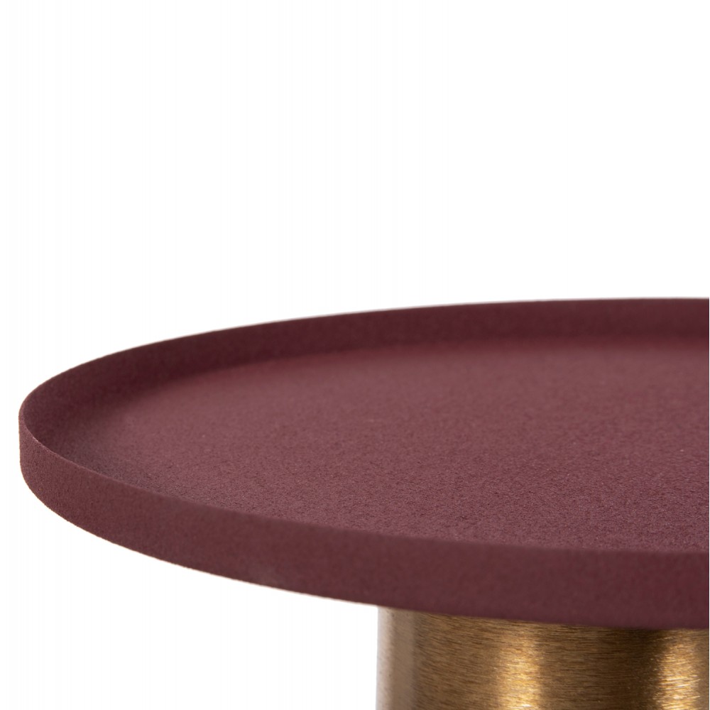 Τραπέζι βοηθητικό "PUNJAB" από μέταλλο σε χρώμα κεραμιδί/χρυσό Φ30,5x42