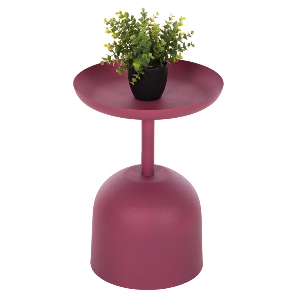 Τραπέζι βοηθητικό "DELBEL" από μέταλλο σε χρώμα ροζ Φ36x49