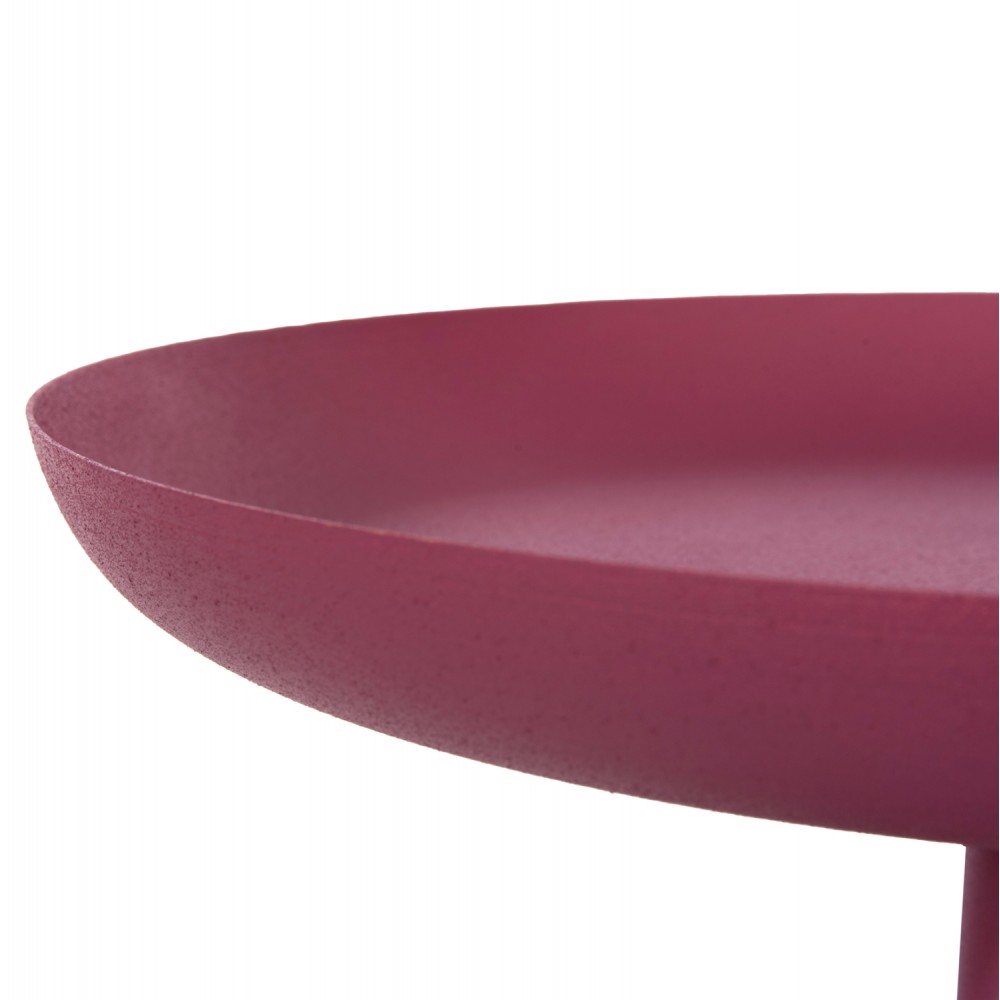 Τραπέζι βοηθητικό "DELBEL" από μέταλλο σε χρώμα ροζ Φ36x49