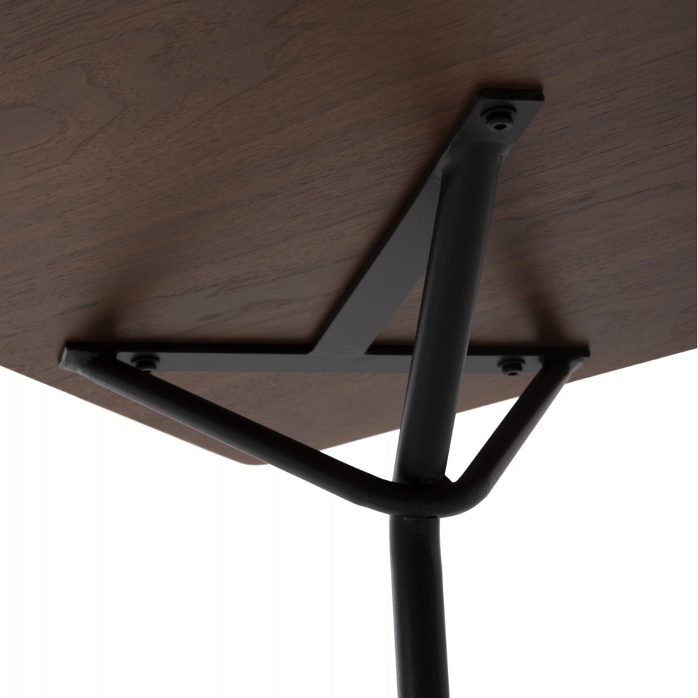 Τραπέζι τραπεζαρίας "TRENK" από μέταλλο/mdf σε χρώμα μαύρο/καρυδί 120x120x75