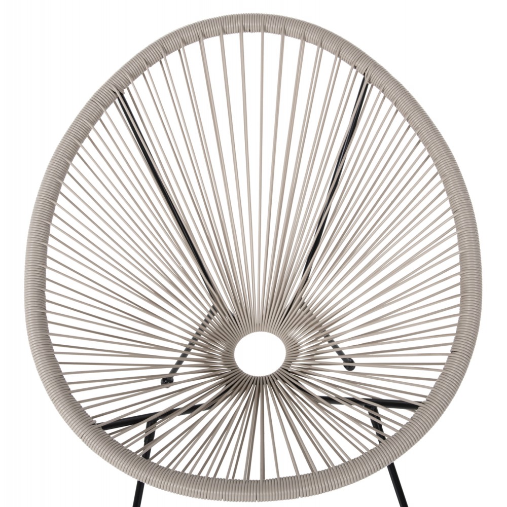 Πολυθρόνα "ACAPULCO" από μέταλλο/ραττάν σε χρώμα μαύρο/εκρού 71x72x80