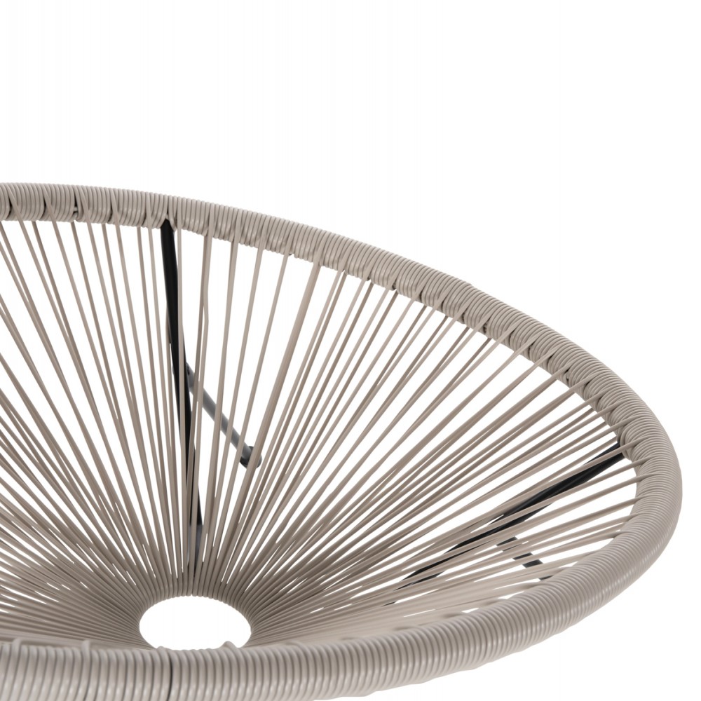 Πολυθρόνα "ACAPULCO" από μέταλλο/ραττάν σε χρώμα μαύρο/εκρού 71x72x80