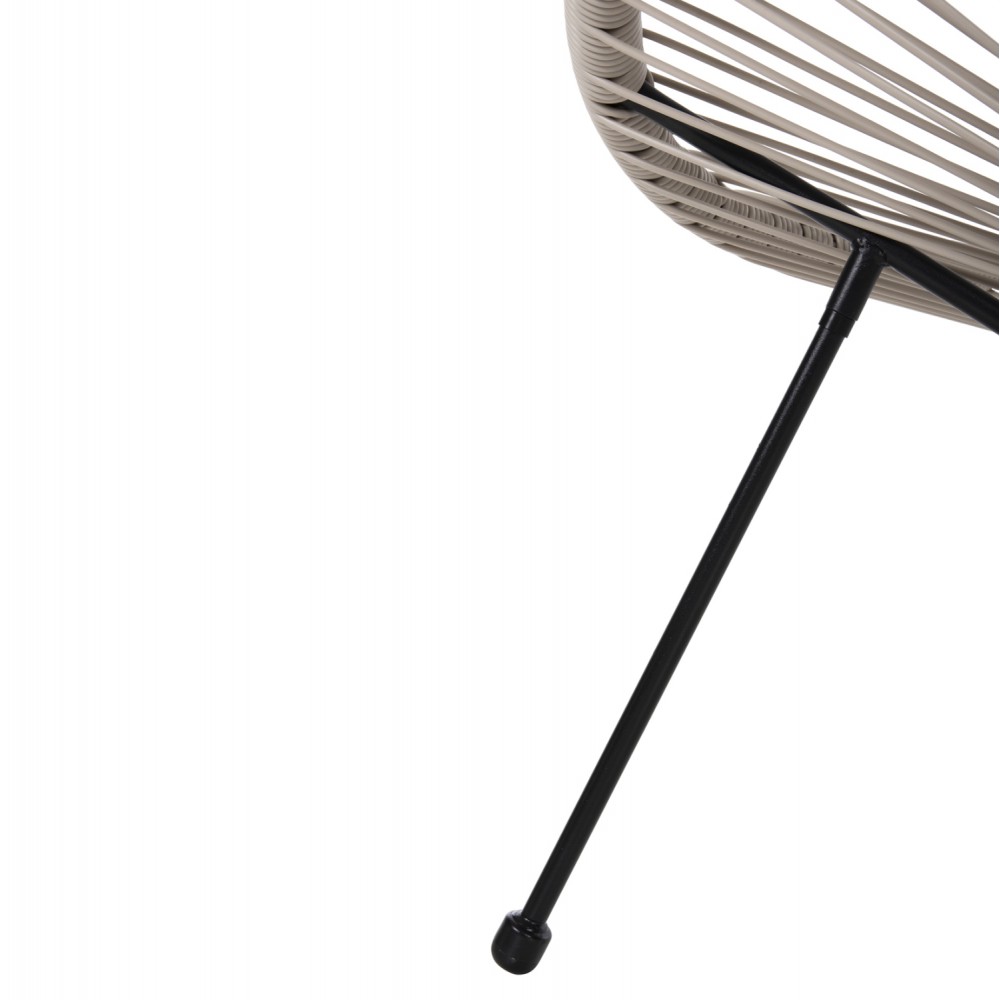 Πολυθρόνα "ACAPULCO" από μέταλλο/ραττάν σε χρώμα μαύρο/εκρού 71x72x80