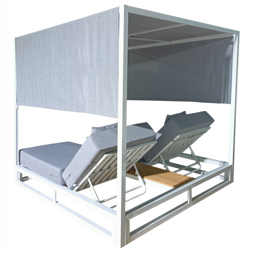 Ξαπλώστρα ''GALLANT'' 2 θέσεων από αλουμίνιο σε χρώμα λευκό 200x200x200