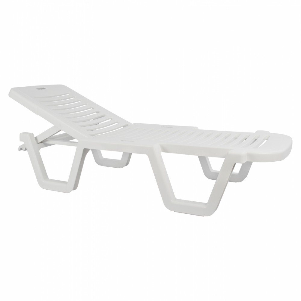 Ξαπλώστρα "RELAX" από πλαστικό σε λευκό χρώμα 70x190x36