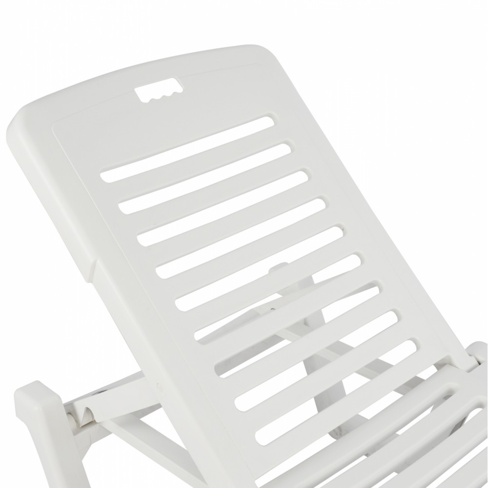 Ξαπλώστρα "RELAX" από πλαστικό σε λευκό χρώμα 70x190x36