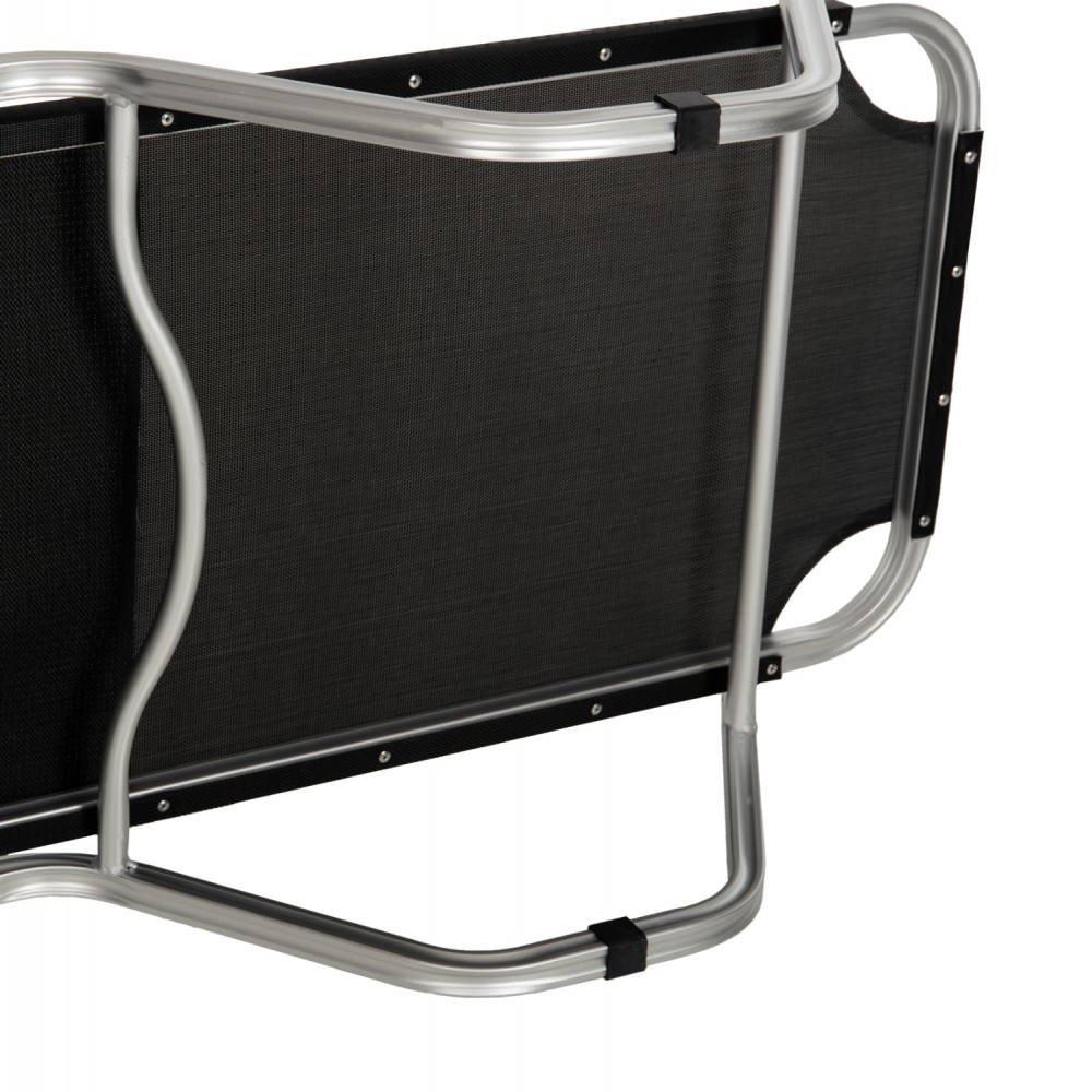 Ξαπλώστρα "WALDO" από αλουμίνιο/textilene σε μαύρο χρώμα 195x53-60x30