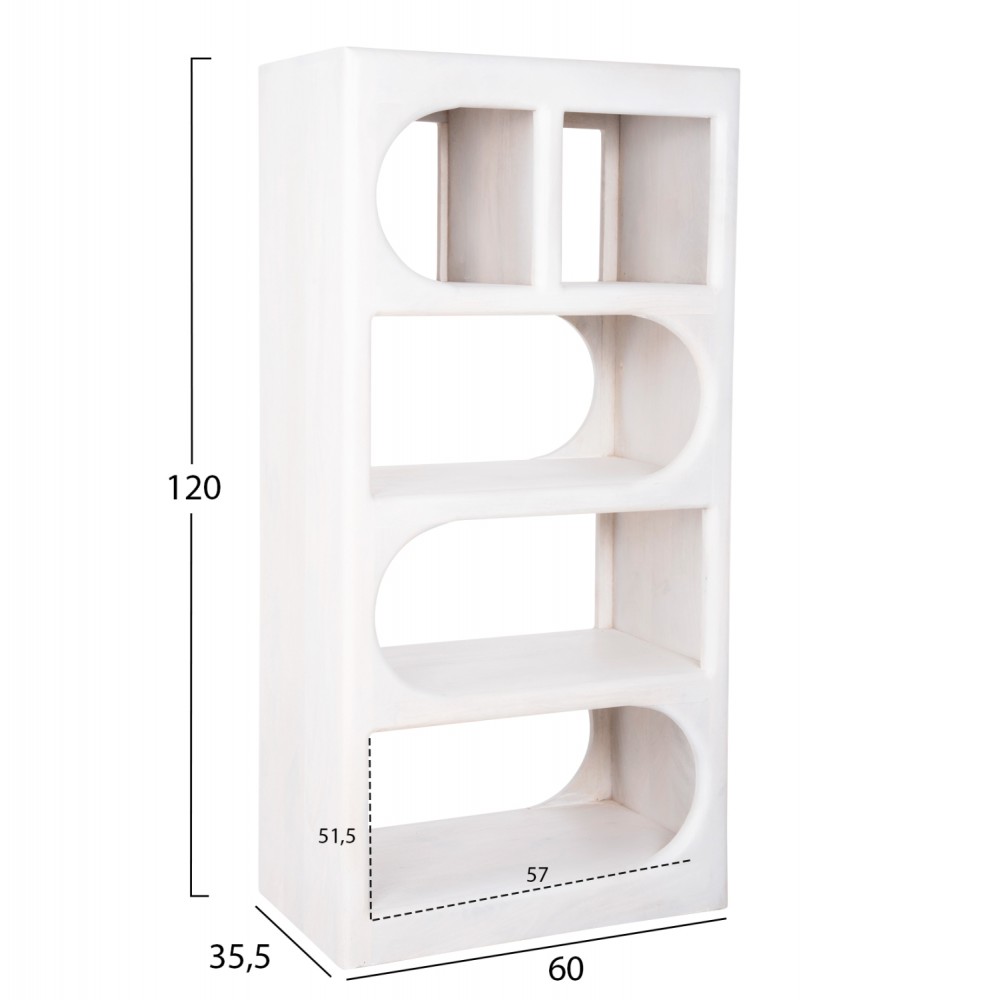 Σύνθεση σαλονιού 4τμχ "HANDYR" από ξύλο σε λευκό χρώμα 165x35x75