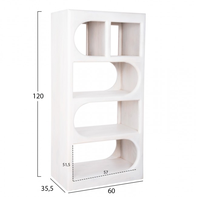 Σύνθεση σαλονιού 4τμχ "HANDYR" από ξύλο σε λευκό χρώμα 165x35x75