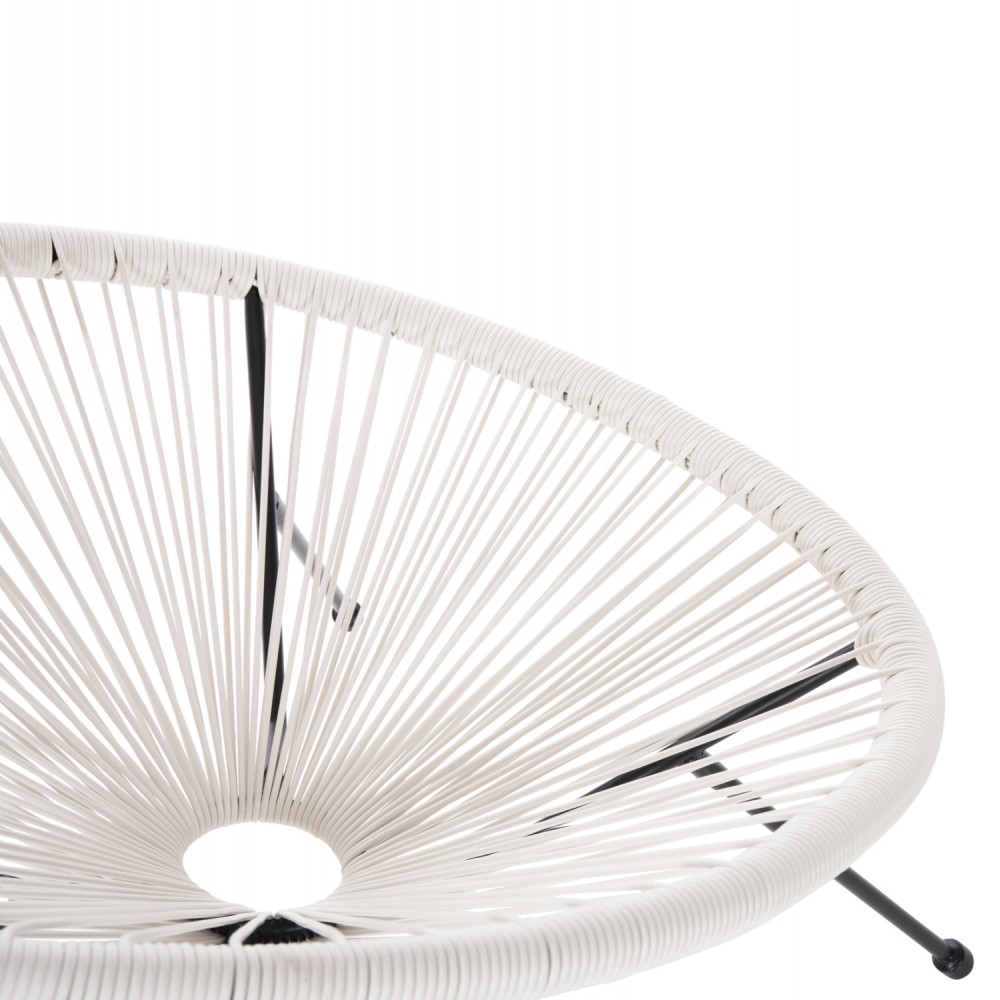 Πολυθρόνα "ACAPULCO" από μέταλλο/ραττάν σε χρώμα μαύρο/λευκό 71x72x80