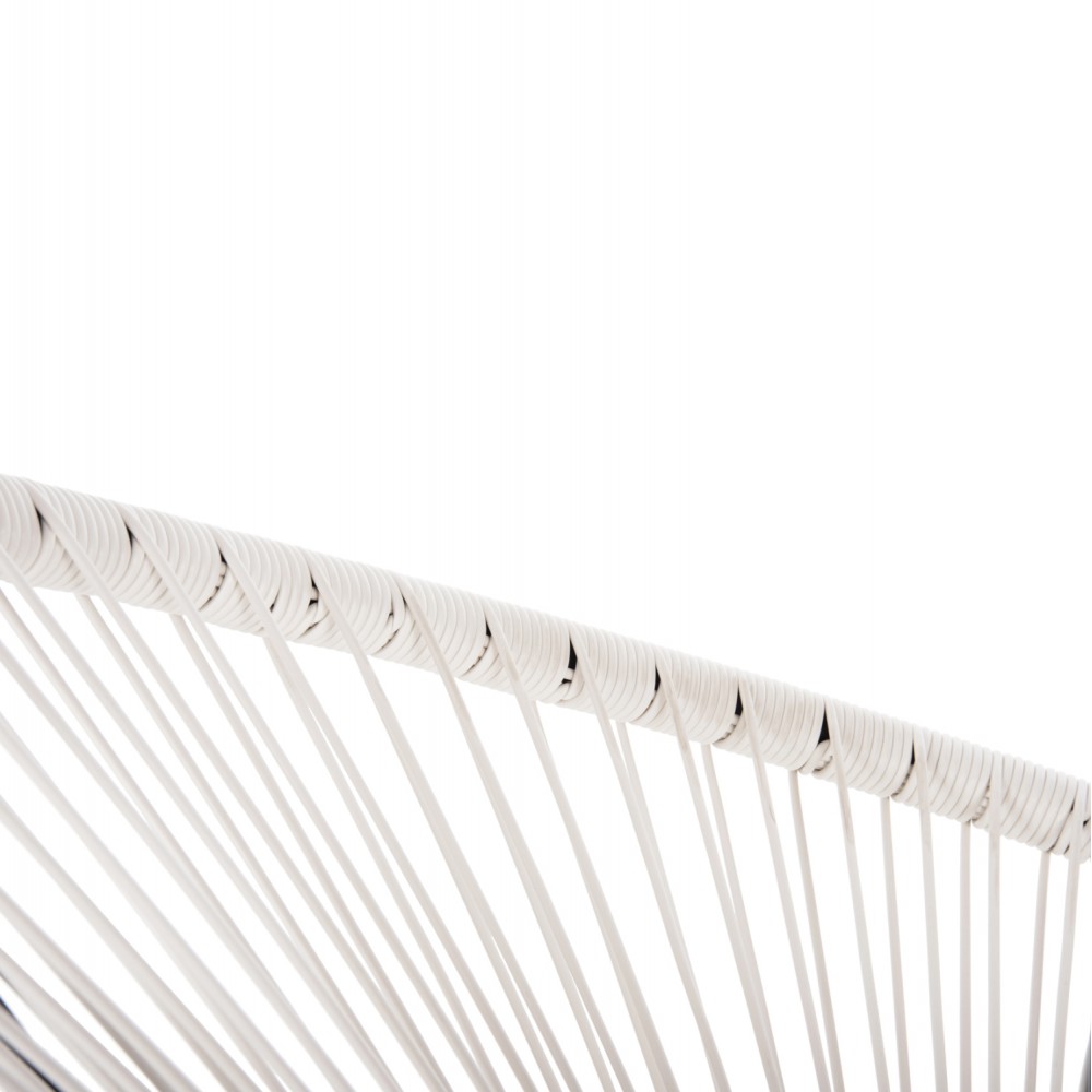 Πολυθρόνα "ACAPULCO" από μέταλλο/ραττάν σε χρώμα μαύρο/λευκό 71x72x80