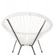 Πολυθρόνα "ACAPULCO" από μέταλλο/ραττάν σε χρώμα μαύρο/λευκό 71x72x80