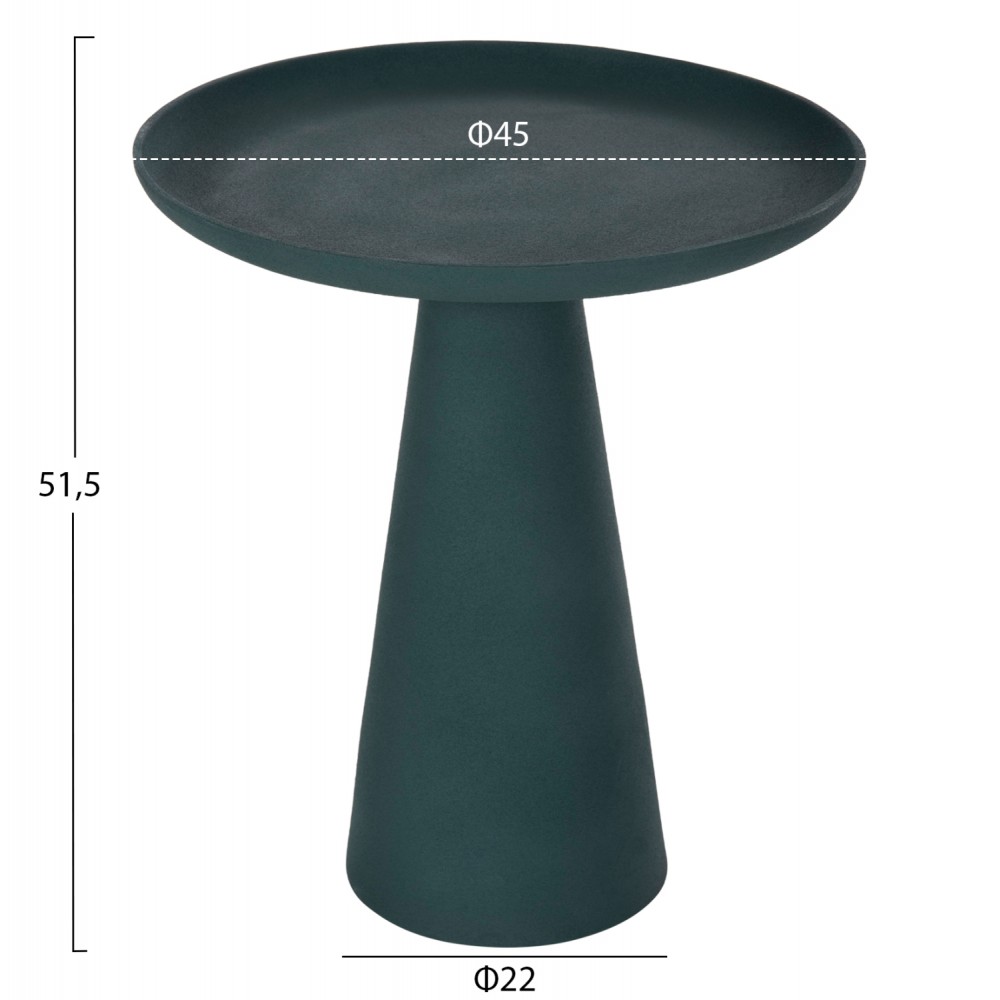 Τραπέζι βοηθητικό "DELCON" από μέταλλο σε χρώμα πράσινο Φ45x51,5