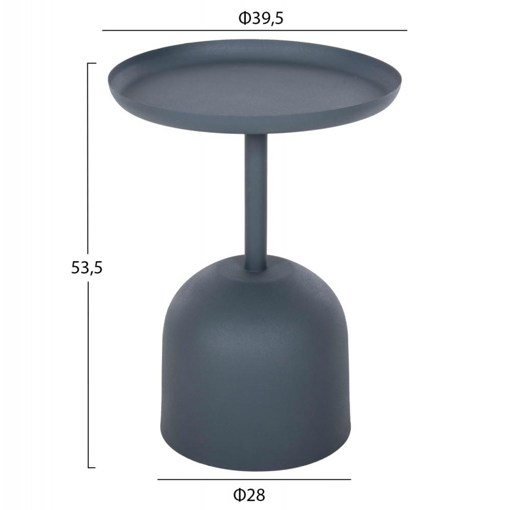 Τραπέζι βοηθητικό "DELBEL" από μέταλλο σε χρώμα σκούρο μπλέ Φ39,5x53,5