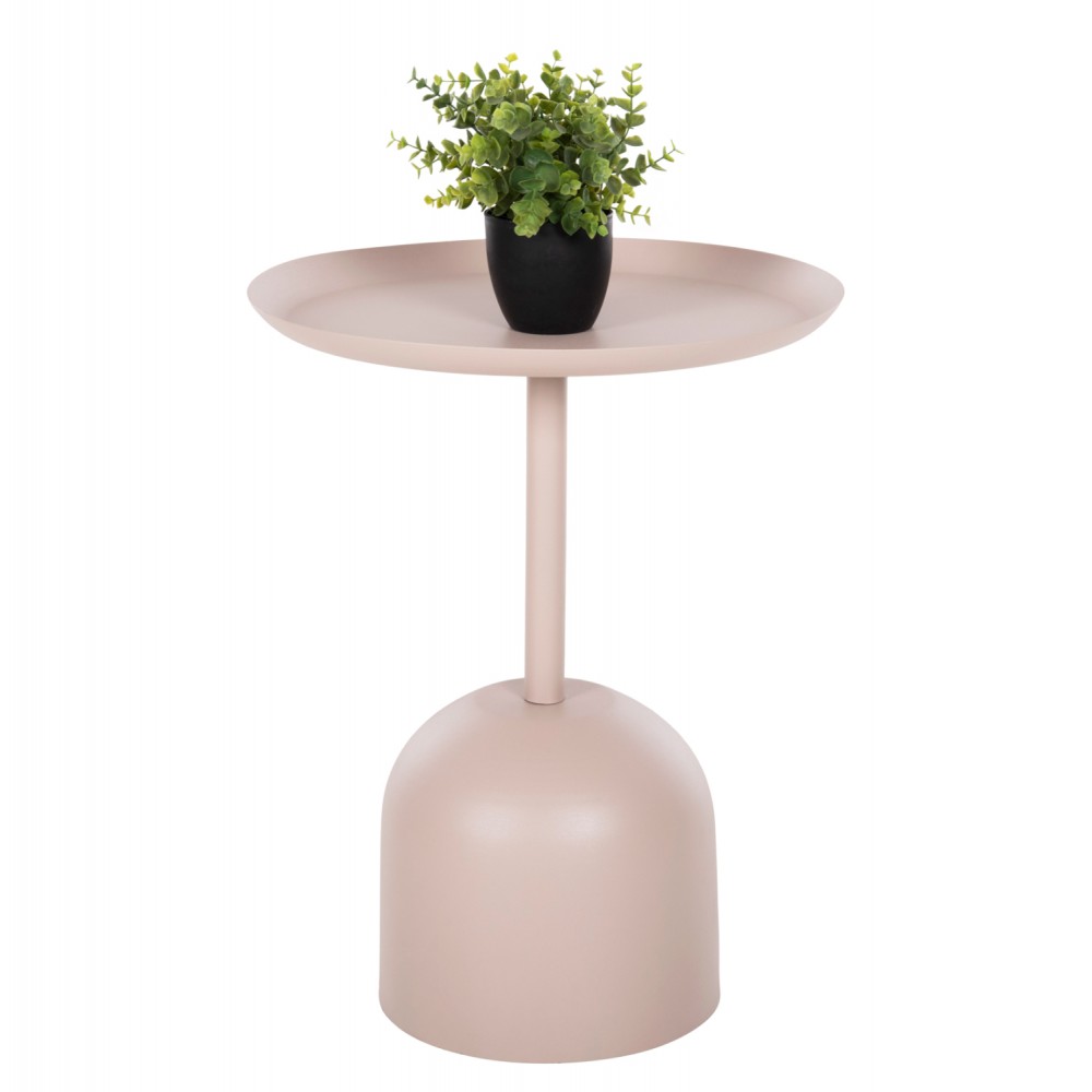 Τραπέζι βοηθητικό "DELBEL" από μέταλλο σε χρώμα εκρού Φ45,5x58,5